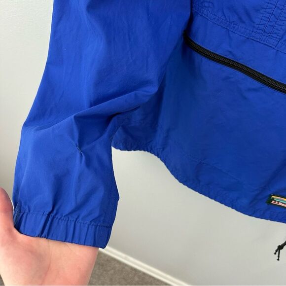L.L. Bean Blue Pullover Hooded Rain Mountain Classic Windbreaker Anorak Jacket - Picture 9 of 14